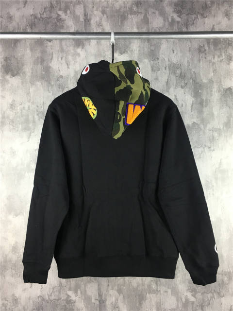 [Best Quality] 1:1 Bape Shark Half Face Camo Hoodie Black and Green