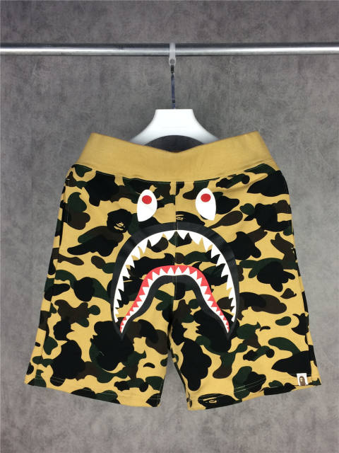 Bape 1ST Yellow Camo Shark Track Shorts