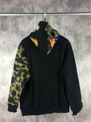 [Best Quality] 1:1 Bape Shark Half Face Camo Hoodie Black and Green