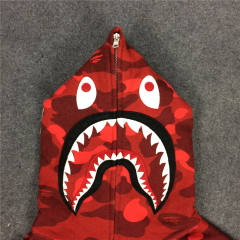 [Best Quality] 1:1 Bape 1st Full Red Camo Shark Hoodie