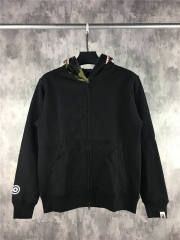 [Best Quality] 1:1 Bape Shark Half Face Camo Hoodie Black and Green