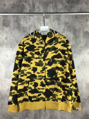 [Best Quality] 1:1 Bape 1ST OG Full Camo Shark Full Zip up Hoodies Yellow Camo