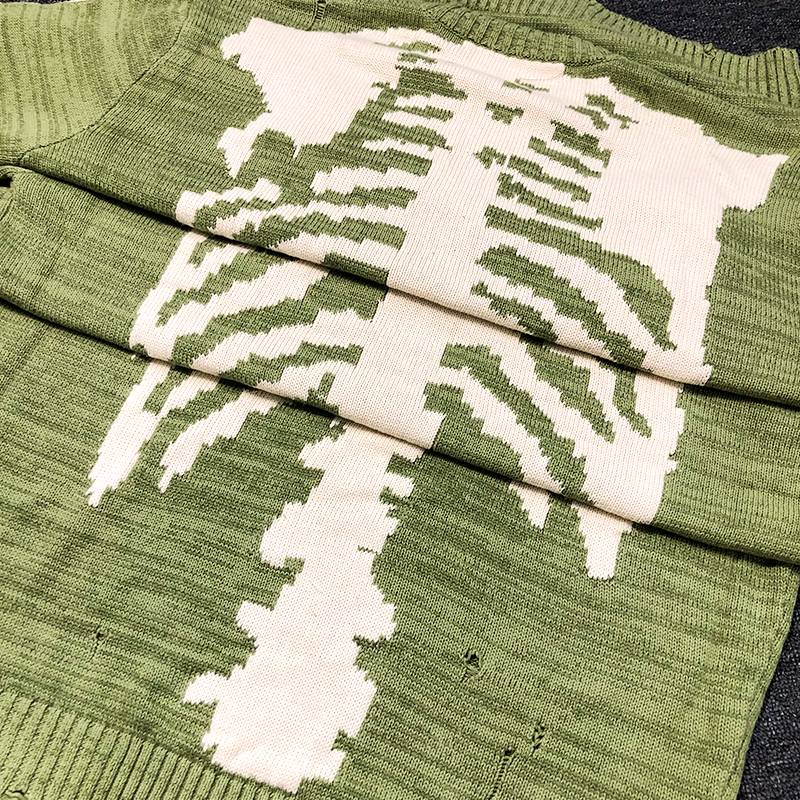 Kapital green hollowed skeleton sweater