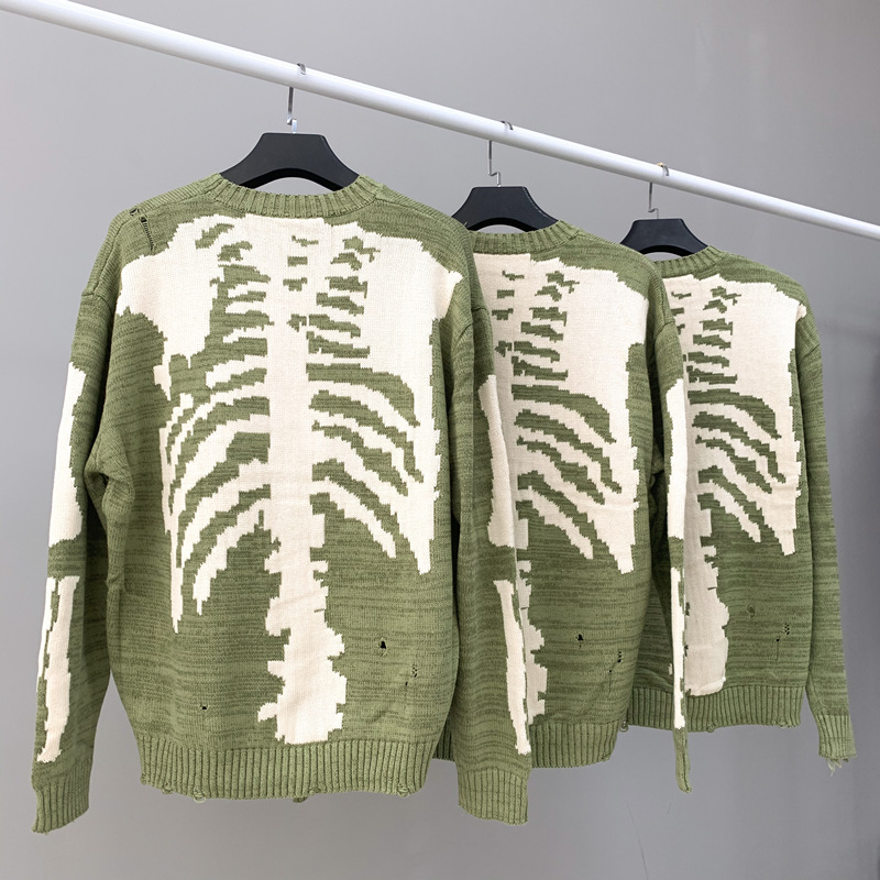 Kapital green hollowed skeleton sweater