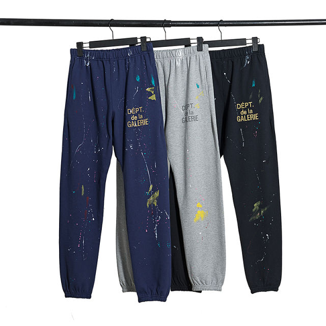 Gallery Dept Scrawl Painted Pants (Navy Blue/Grey/Black)