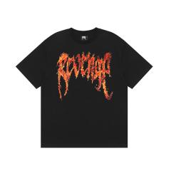 Revenge Red Flame T-Shirt White Black