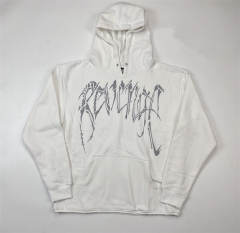 Revenge bones reflective hoodie black white
