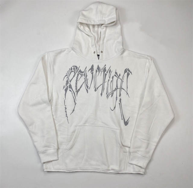 Revenge bones reflective hoodie black white