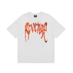 Revenge Red Flame T-Shirt White Black