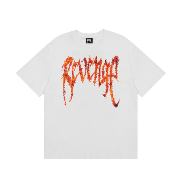 Revenge Red Flame T-Shirt White Black