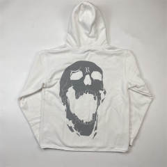 Revenge bones reflective hoodie black white
