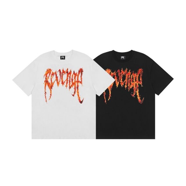 Revenge Red Flame T-Shirt White Black