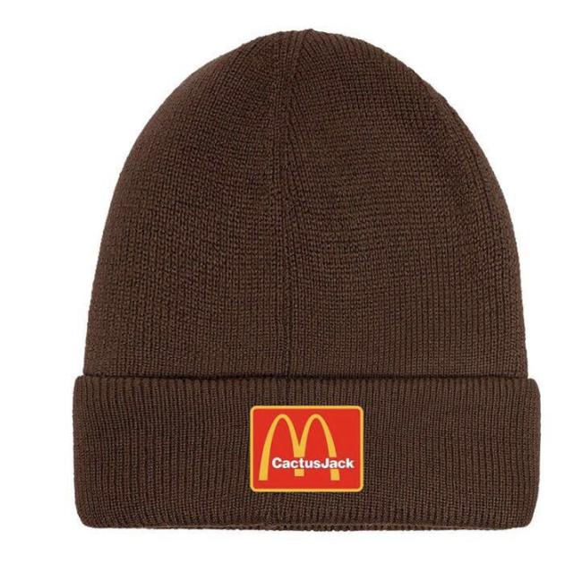 Travis Scott× McDonald's Cactus Jack embroidered logo beanie 2 colors