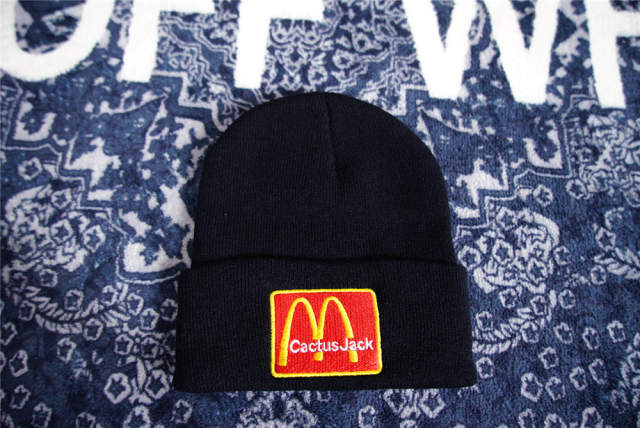 Travis Scott× McDonald's Cactus Jack embroidered logo beanie 2 colors