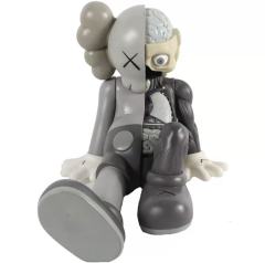 Kaws Companion Figure Doll 2 Sizes Grey Sit