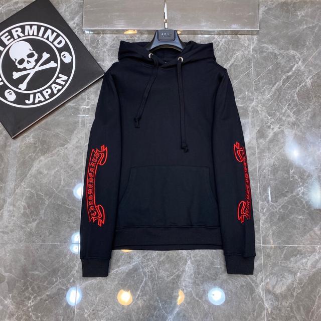Chr0me Hearts Banner Sleeve Hoodie Black White