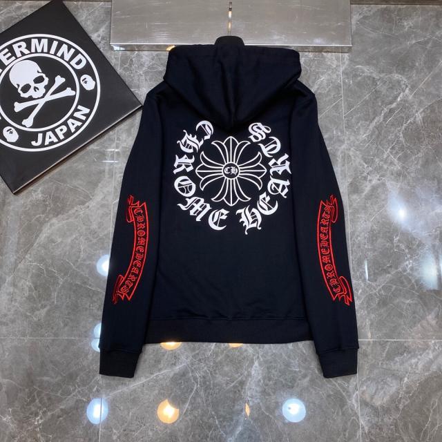 Chr0me Hearts Banner Sleeve Hoodie Black White