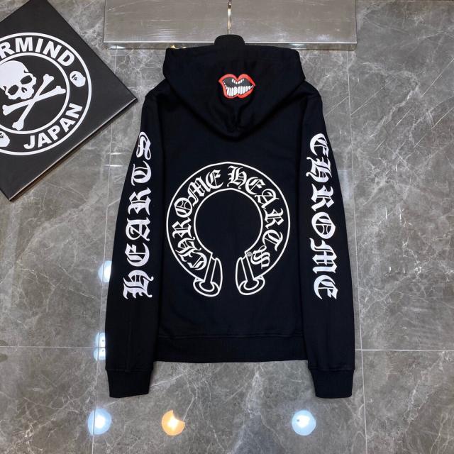 Chr0me Heart Red Mouth Hood Hoodie White & Black