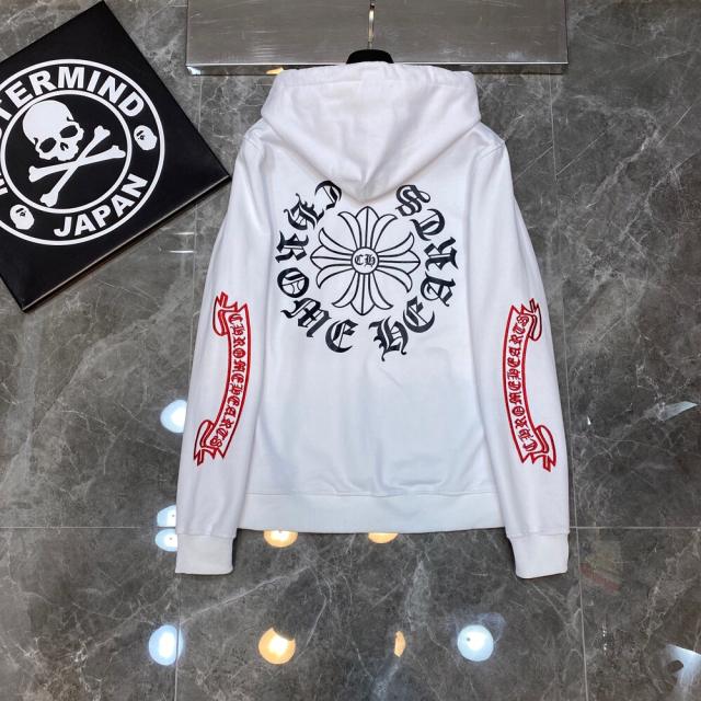 Chr0me Hearts Banner Sleeve Hoodie Black White