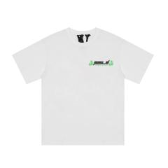 Vlone SMILE Green and black V cotton short-sleeved shirt