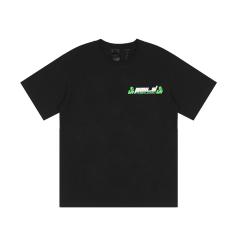Vlone SMILE Green and black V cotton short-sleeved shirt