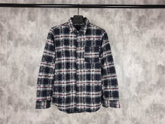 Chr0me Hearts checkerd long sleeve shirt navy blue