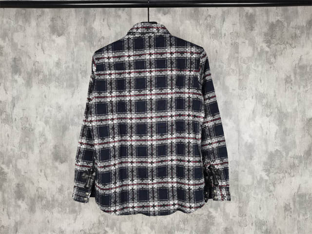 Chr0me Hearts checkerd long sleeve shirt navy blue