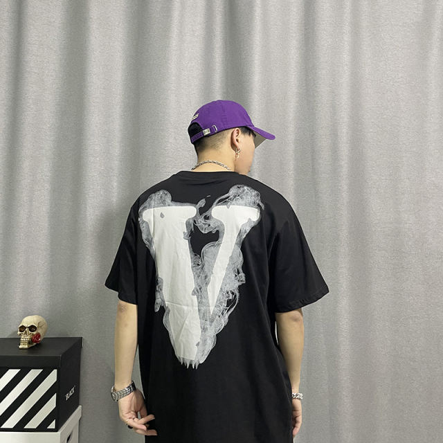 Vlone Smoke T-Shirt Tee T-Shirt (Black/White)