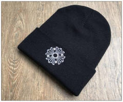 Chr0me  Hearts calla flowers beanie black white