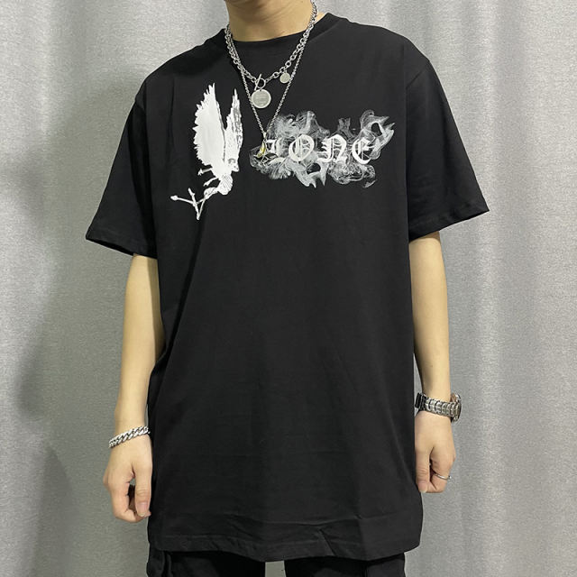 Vlone Smoke T-Shirt Tee T-Shirt (Black/White)