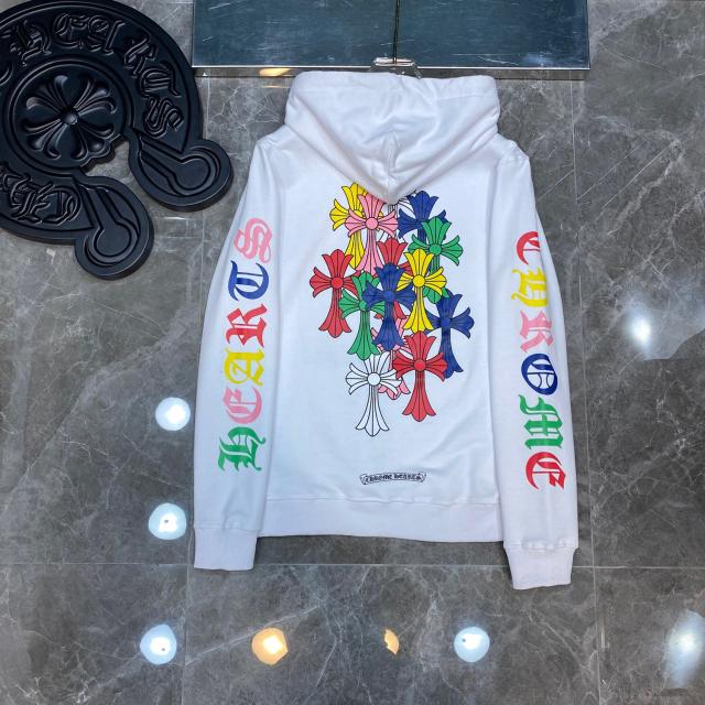 Chr0me Hearts Colorful Crosses hoodie (Black/White)
