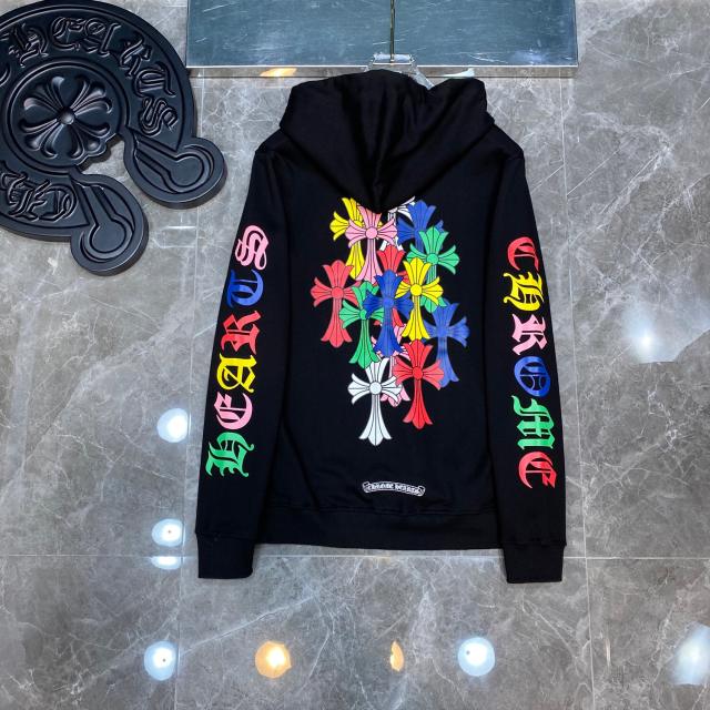 Chr0me Hearts Colorful Crosses hoodie (Black/White)