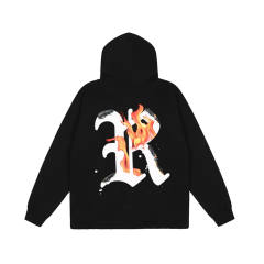 Revenge Flame Letters Hoodie Black