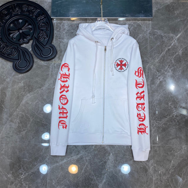 Chr0me Hearts Red Cross Hoodie Black White