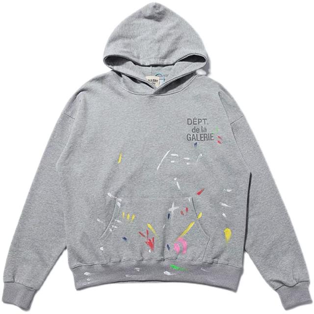 Gallery Dept Scrawl painted hoodie (black/navy blue/grey)