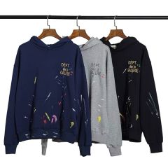 Gallery Dept Scrawl painted hoodie (black/navy blue/grey)