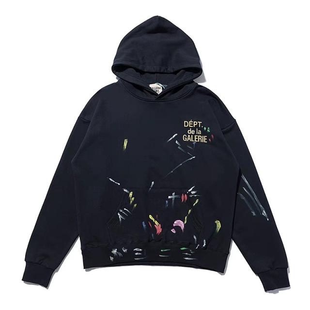 Gallery Dept Scrawl painted hoodie (black/navy blue/grey)