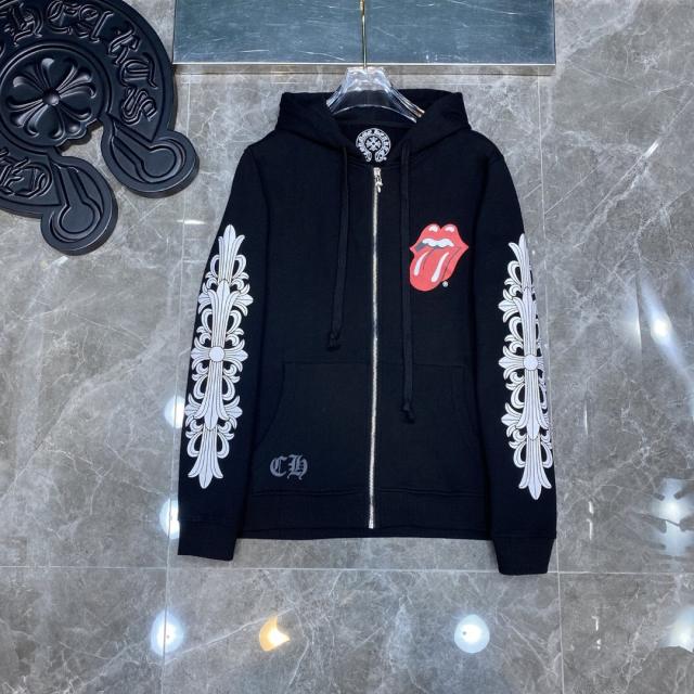 Chr0me Heart Mouth Hoodie Black