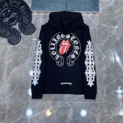 Chr0me Heart Mouth Hoodie Black