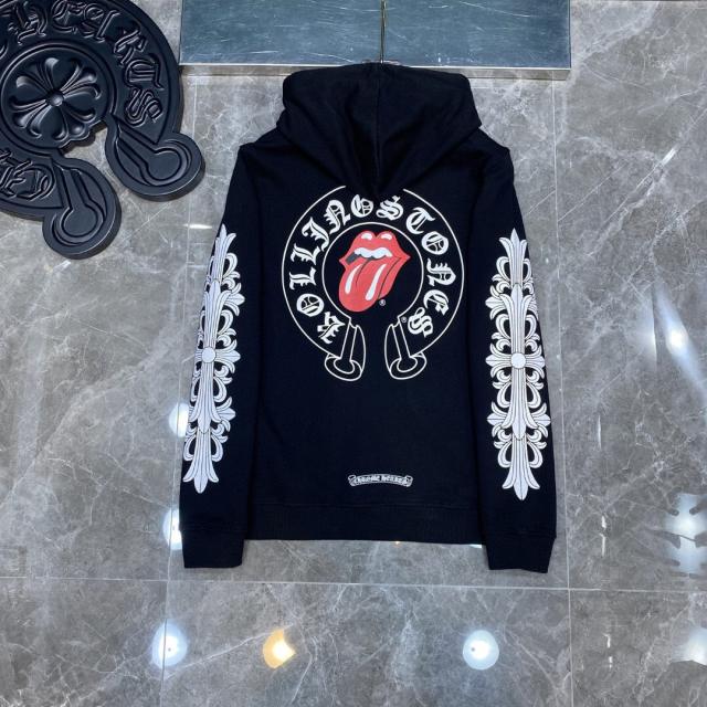 Chr0me Heart Mouth Hoodie Black