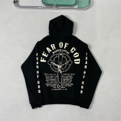 Fear of God Jesus Cross Hoodie Black