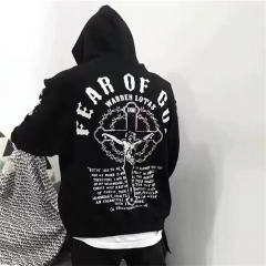 Fear of God Jesus Cross Hoodie Black