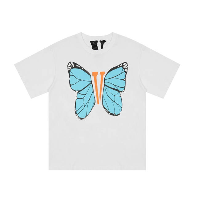 Free Shipping Vlone Sky blue Butterfly Tee