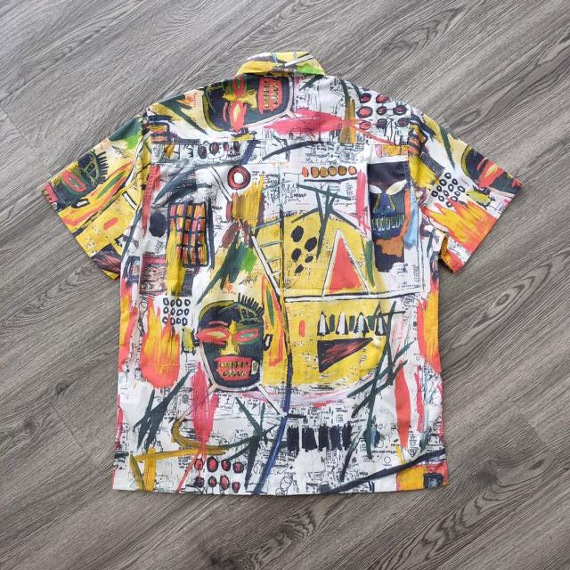  Wackо Maria x Basquiat 20ss graffiti silk Hawaiian short sleeve shirt 3 colors