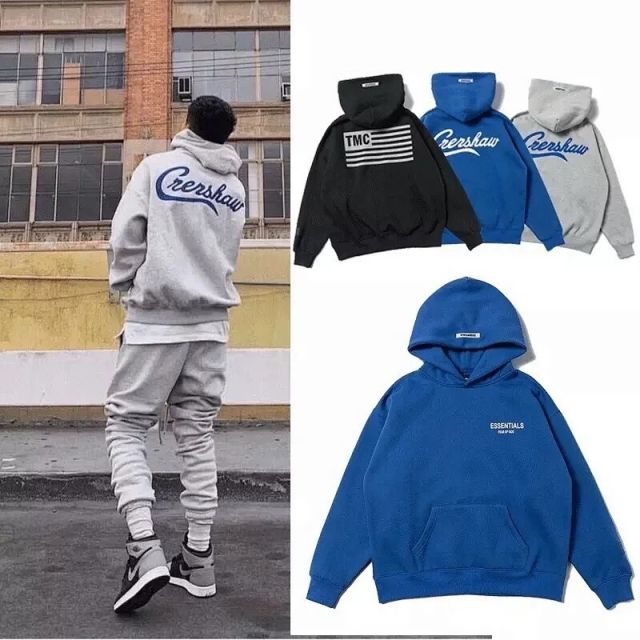 Fear of God FOG Los Angels LA Reflective Hoodie Blue