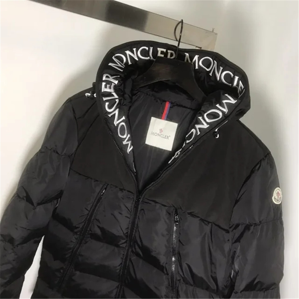 Moncler Inside Letters Down Jacket Black Color