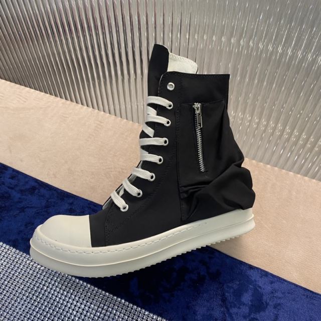 R*ck Οwens Hi-Street Zipper Shoes Black High Top