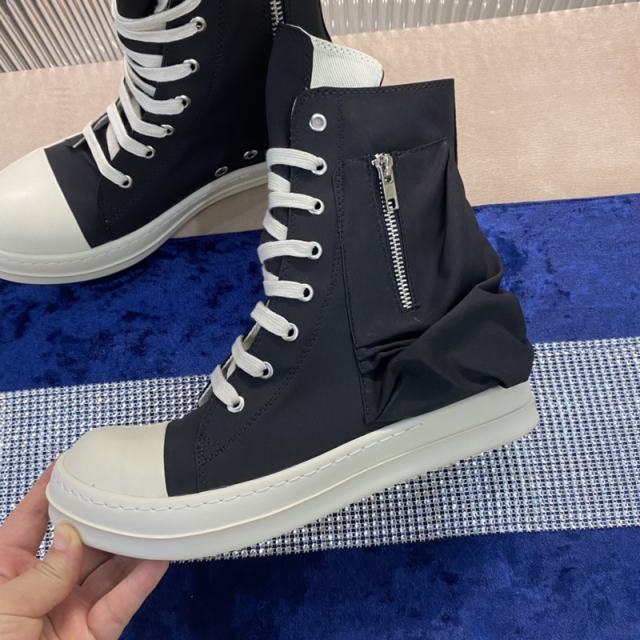 R*ck Οwens Hi-Street Zipper Shoes Black High Top