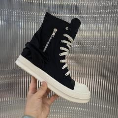 R*ck Οwens Hi-Street Zipper Shoes Black High Top