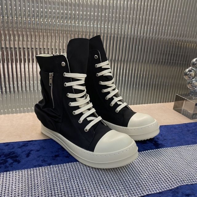 R*ck Οwens Hi-Street Zipper Shoes Black High Top